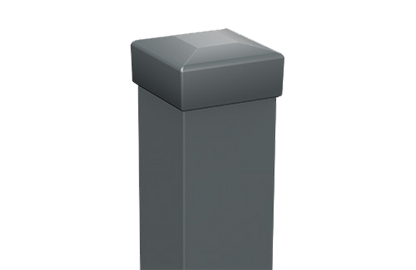 Квадратен стълб за врата с капачка 100x100; H=2.20м. Цвят сив (RAL 7016)