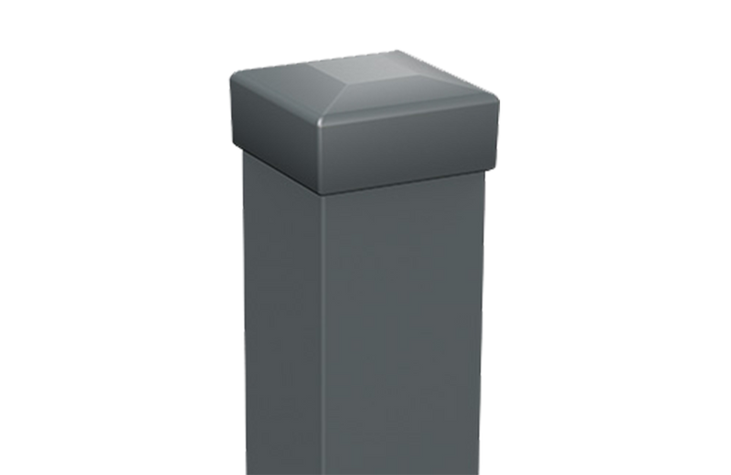 Квадратен стълб за врата с капачка 100x100; H=2.20м. Цвят сив (RAL 7016)