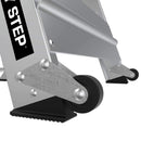 Части на стълба Малкия Гигант® с алуминиеви колела и нехлъзгащи основи за оптимална безопасност и стабилност.