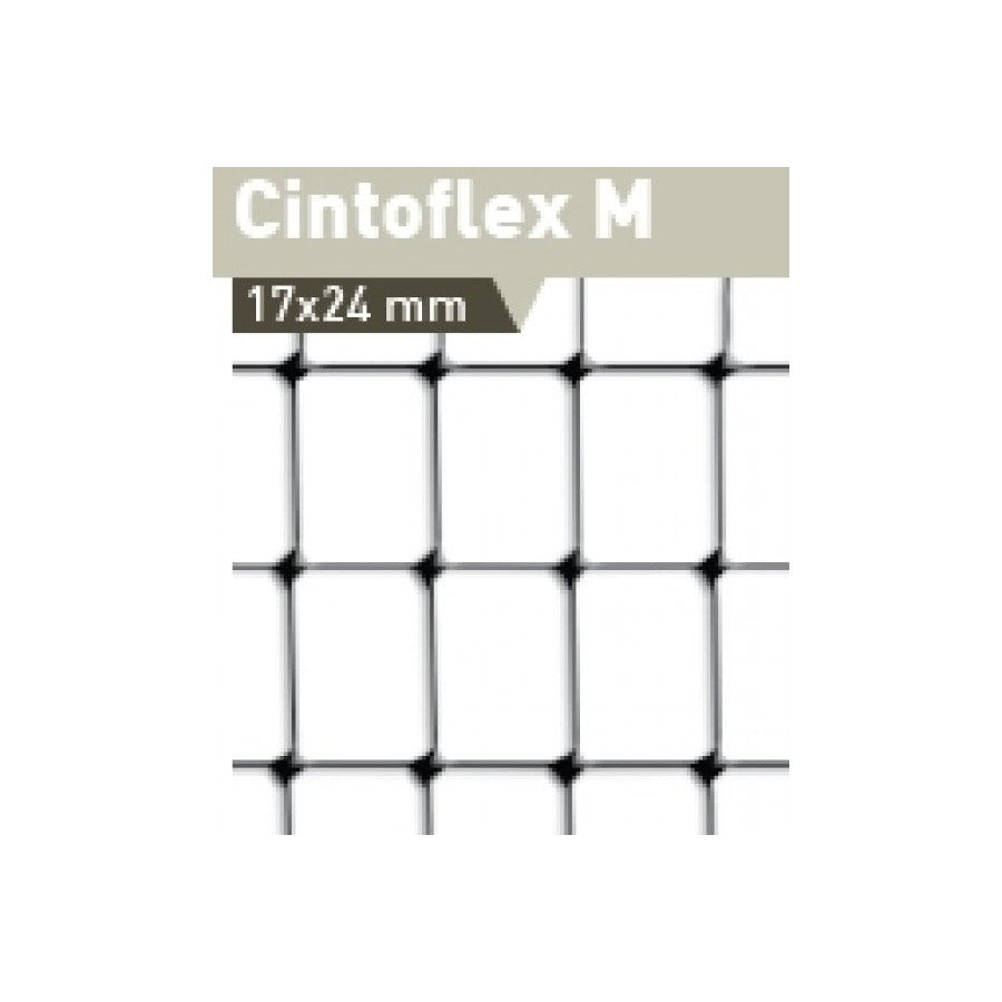 PVC мрежа Cintoflex M с размери 17x24 мм, устойчива на опън и UV лъчение.