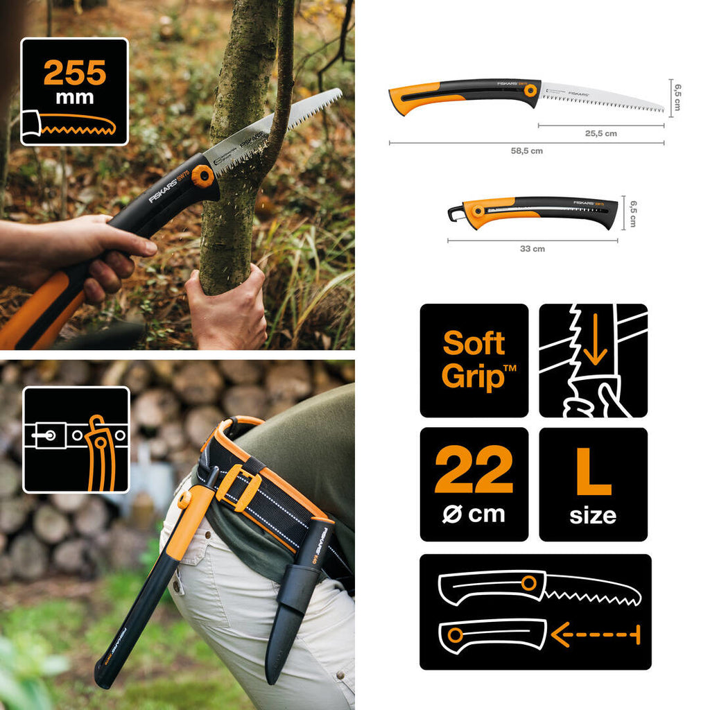 Градински комплект Fiskars - ножица за храсти Solid HS21 и сгъваем трион Xtract™ SW75 - Nika.bg