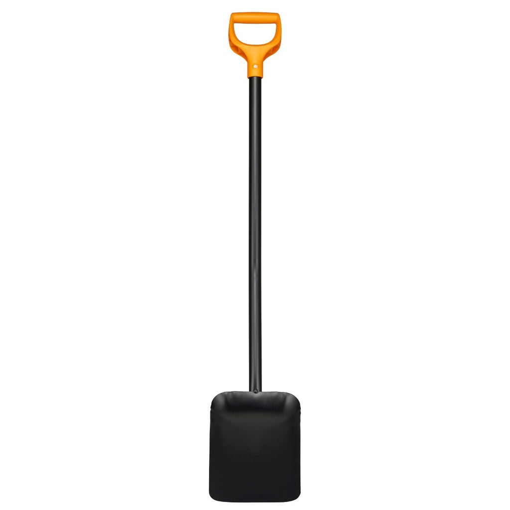Лопата за насипни материали Fiskars Solid™ с дълга стоманена дръжка и D-образна ръкохватка, широка здрава глава за пясък и чакъл