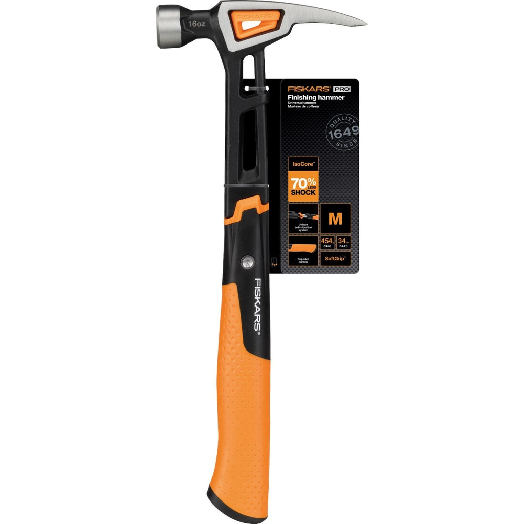 Универсален чук Fiskars IsoCore™, размер M — многофункционален чук с IsoCore™ система за намаляване на вибрациите, оранжева дръжка