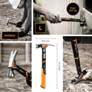 Универсален чук Fiskars IsoCore™ размер L с IsoCore система, SoftGrip дръжка и мерки 34.3 cm, глава 0.57 kg