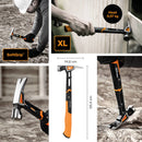 Универсален чук IsoCore™ размер XL с ергономична дръжка SoftGrip и IsoCore Shock Control System, подходящ за строителство и довършителни работи