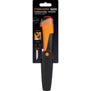 Занаятчийски нож с вградено точило в канията Fiskars Pro с оранжева дръжка и черна кания за прецизни рязове