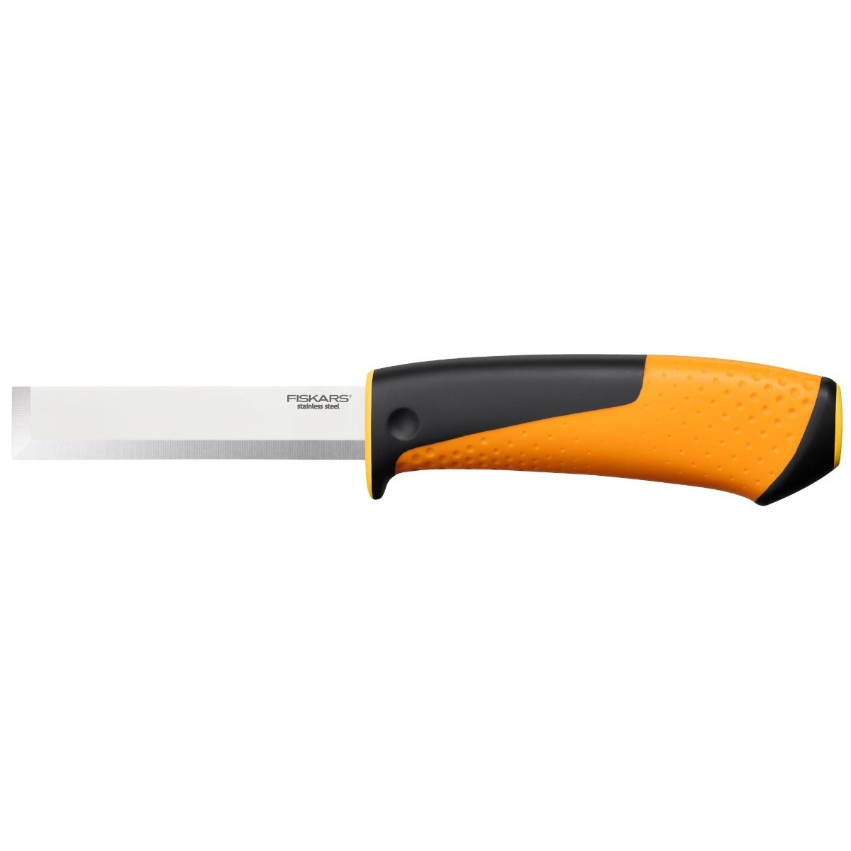 Дърводелски нож с длето и вградено точило в канията Fiskars с острие от висококачествена стомана и удобна гумена дръжка