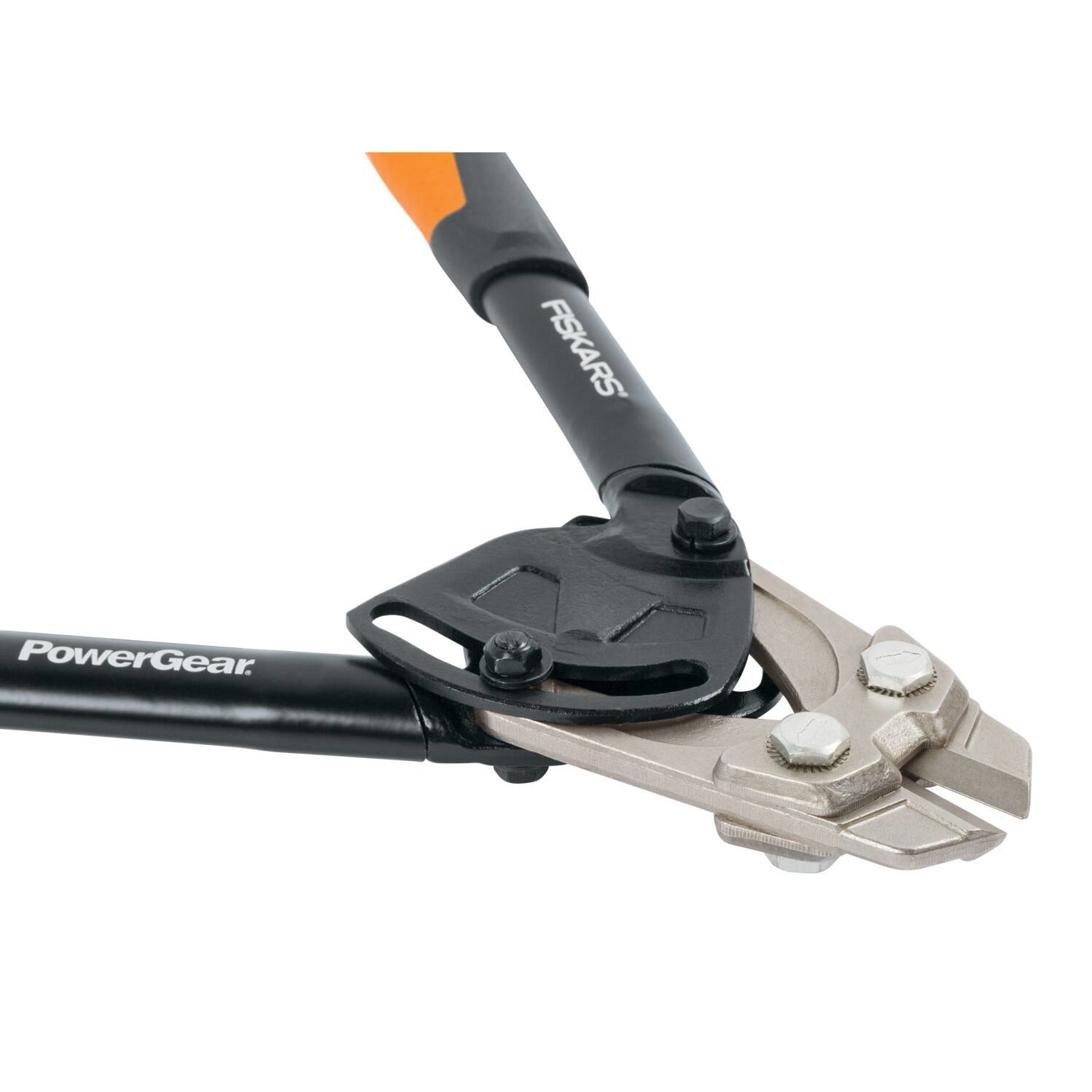 Ножица за арматура и рязане на болтове Fiskars PowerGear™, 36 см - детайл на мощни резци и ергономични дръжки
