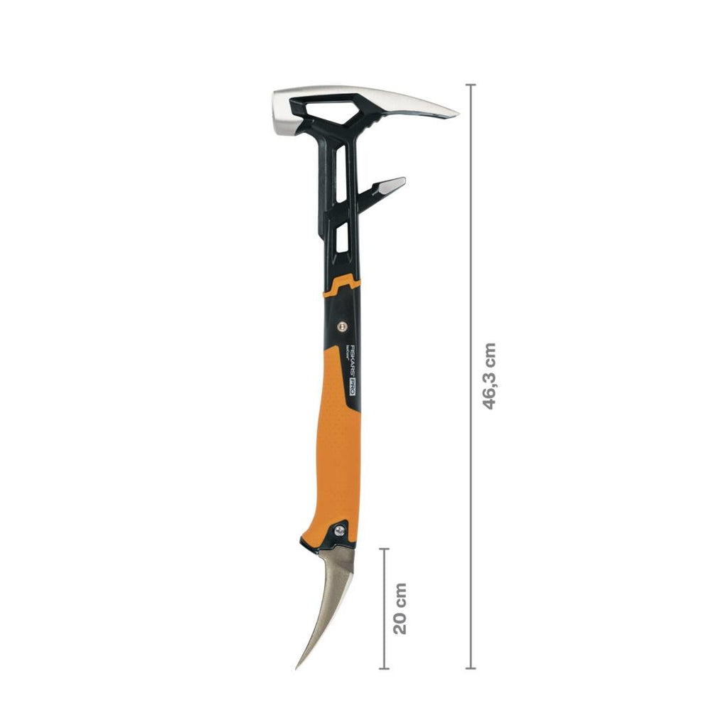 Чук за разбиване и къртене Fiskars IsoCore™ 1.44 kg размер M - Mногофункционален строителен чук с IsoCore дръжка и кука за къртене