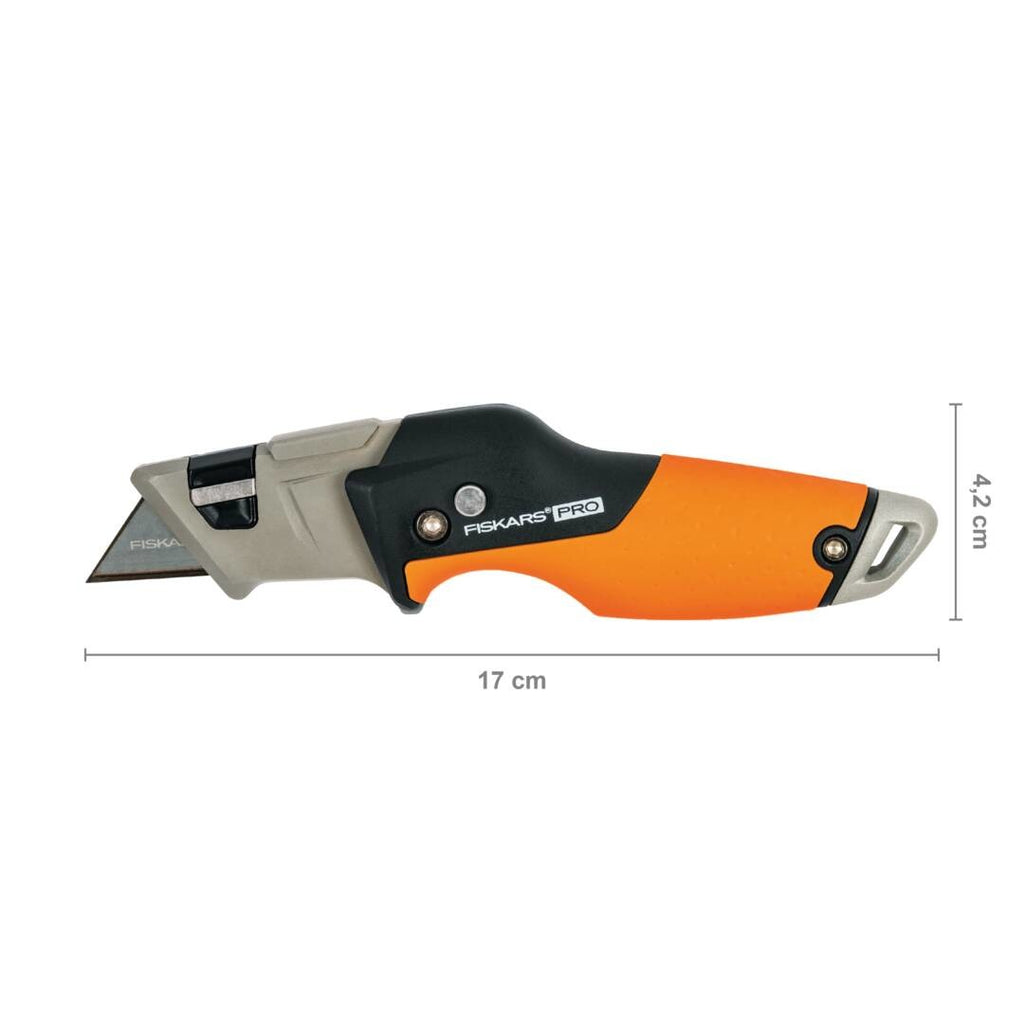Сгъваем макетен нож Fiskars Pro CarbonMax™ 1027224 със система за двойно заключване и здрав стоманен корпус
