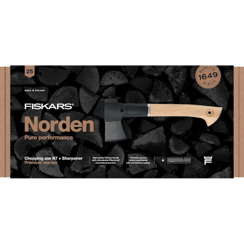 Подаръчен комплект: Брадва за къмпинг Norden N7 и точило Xsharp™