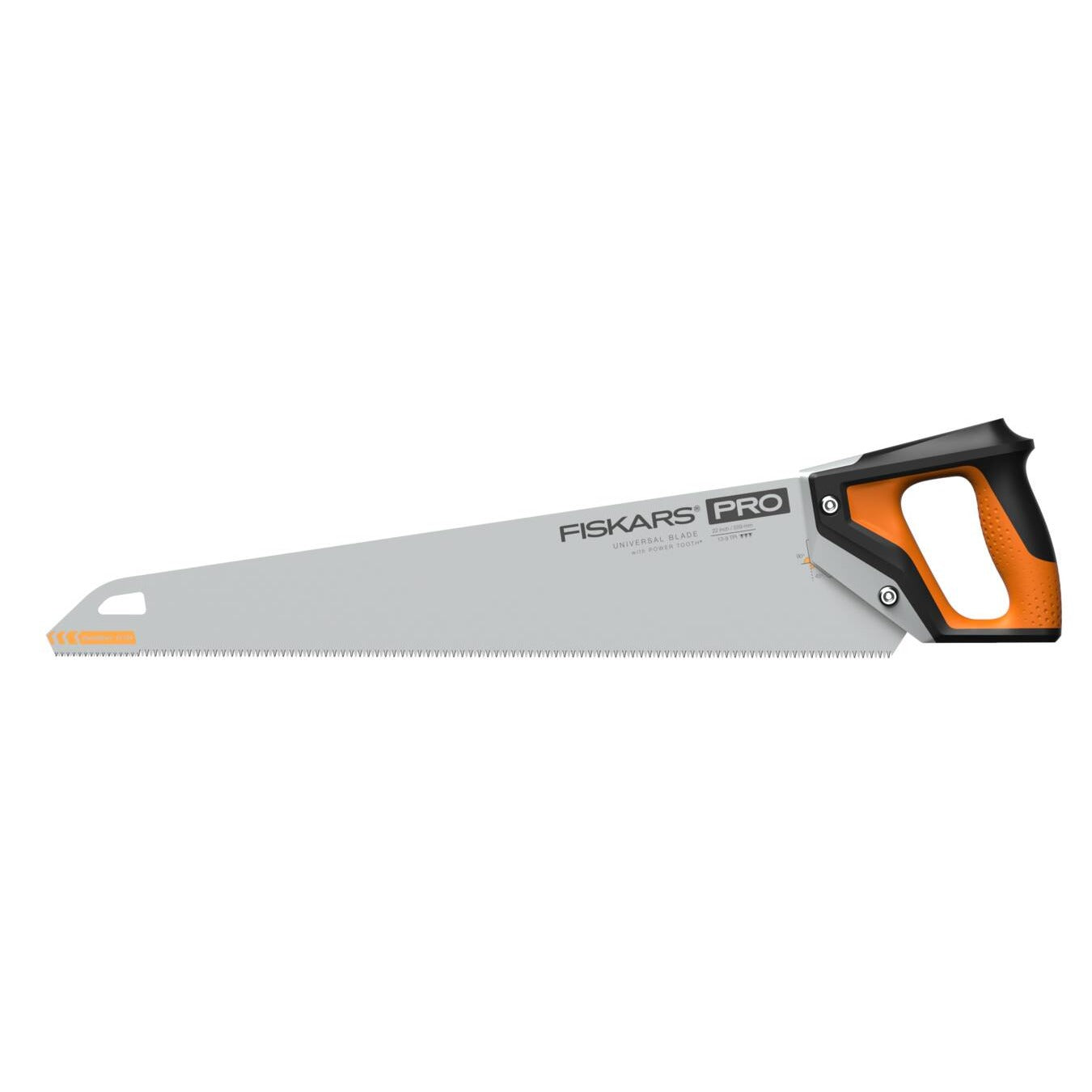 Трион Fiskars PRO PowerTooth (55 см, 11 TPI) с ергономична дръжка, тройно заточено острие и индукционно закалени зъбци за фино рязане