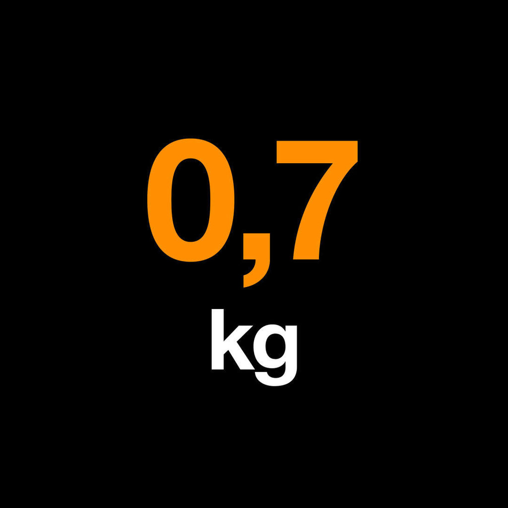 Кирка Fiskars Pro IsoCore™, размер S, знак 0,7 kg показва тегло и лека конструкция за тежка работа