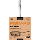 Тиган за сотиране Fiskars All Steel с капак и незалепващо керамично покритие, 26см - неръждаема стомана, керамично Ceratec покритие и капак