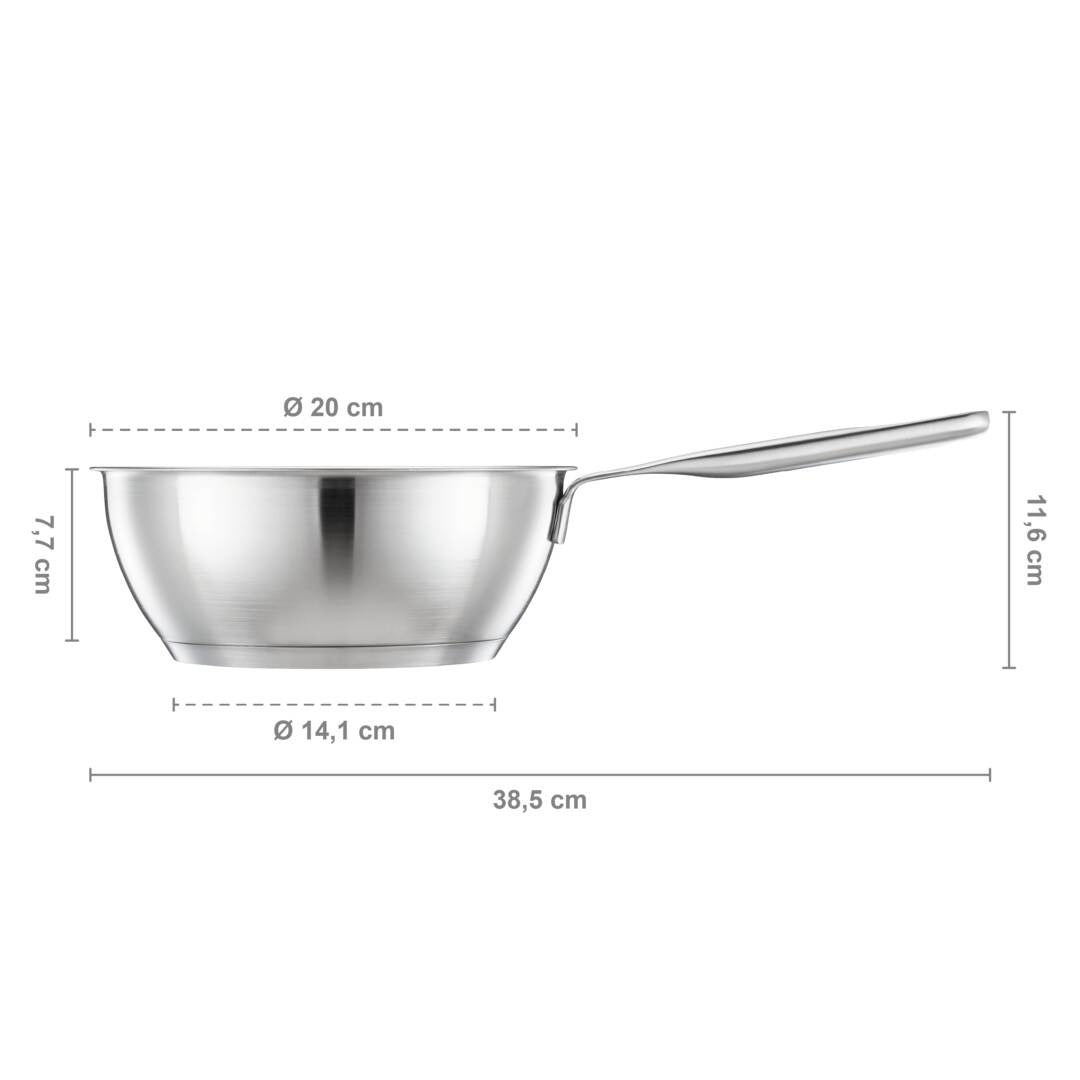 Тиган за сотиране Fiskars All Steel, 20 см. – неръждаема стомана, трислойна основа, вътрешна мерителна скала и безопасна дръжка