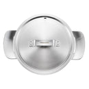 Тенджера Fiskars All Steel, 3.0 литра - горен изглед на неръждаема стомана с плътно прилягащ капак и ергономични дръжки