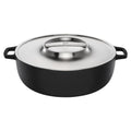 Чугунен гювеч Norden Grill Chef с капак, 30 см. – черен здрав съд с капак Thermium™ за барбекю и кухня