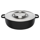 Чугунен гювеч Norden Grill Chef с капак, 30 см. – черен здрав съд с капак Thermium™ за барбекю и кухня