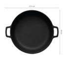 Alt Tag: Чугунен гювеч Norden Grill Chef с капак, 30 см. отгоре, диаметър 30 см, двуручков плосък дизайн, термично обработен Thermium™
