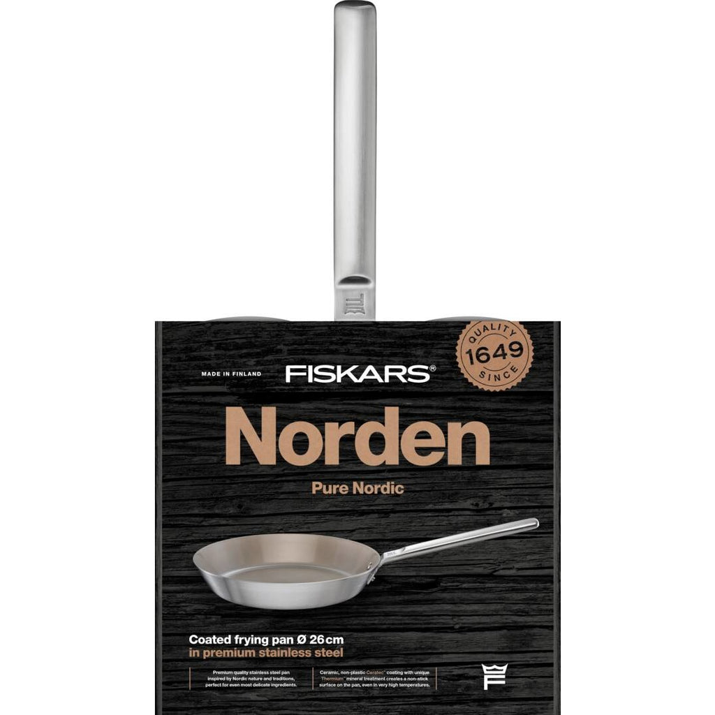 Тиган Fiskars Norden с незалепващо керамично покритие, 26см - неръждаема стомана, Ceratec™ Thermium™, подходящ за индукция