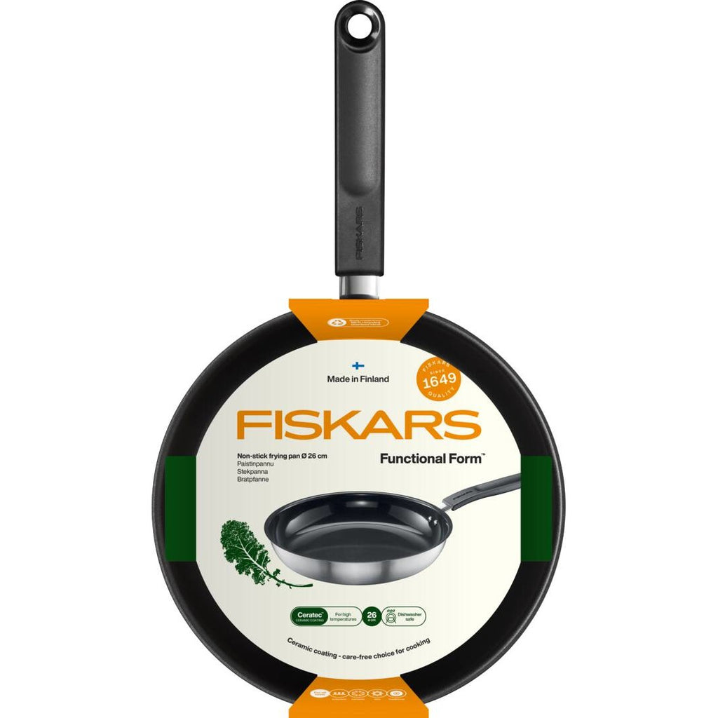 Тиган за пържене Fiskars Functional Form с незалепващо керамично покритие 26 см. — 26 см неръждаем тиган с керамично покритие и удобна дръжка