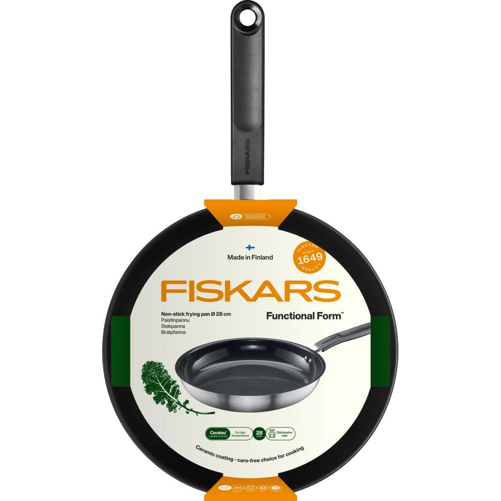 Тиган за пържене Fiskars Functional Form с незалепващо керамично покритие 28 см. – 28 см, неръждаема стомана, керамично незалепващо покритие