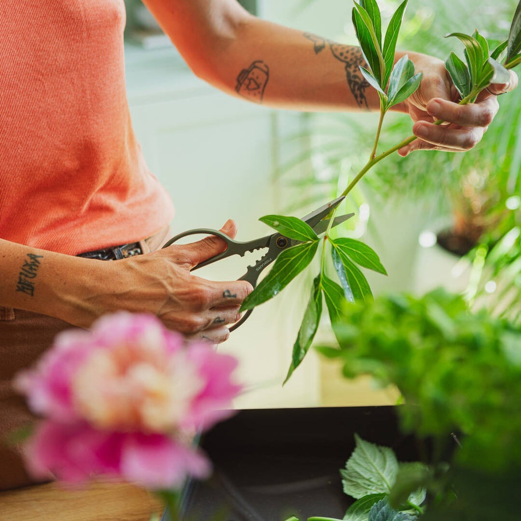 Прецизна ножица за цветя Fiskars Urban с поставка