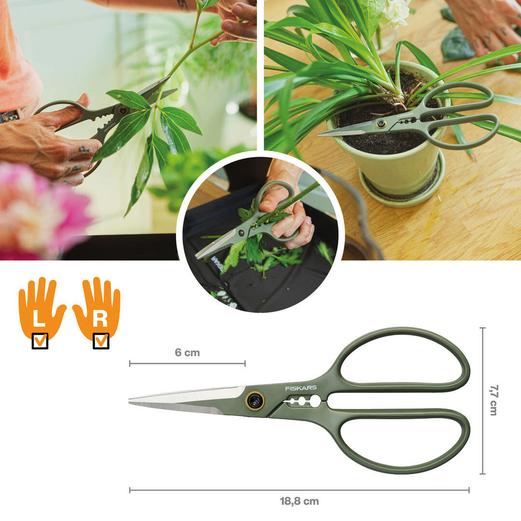 Прецизна ножица за цветя Fiskars Urban с поставка