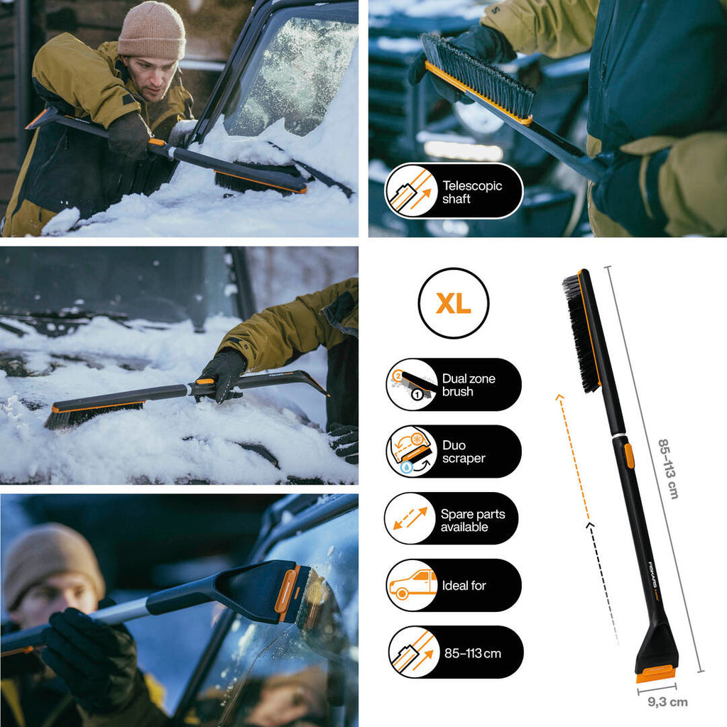 Телескопична четка и стъргалка Fiskars X-series™ 85–113 см