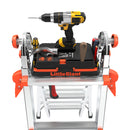 Магнитна табла за инструменти Little Giant с бормашина, чук и инструменти, организирани за лесна употреба.