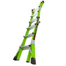 Телескопична фибростъклена стълба 4x3 Малкия гигант M13 Dark Horse 2.0 на бял фон, сгъваема и многофункционална