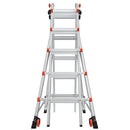 Телескопична алуминиева стълба Little Giant Leveler M22, 4x5 стъпала с регулируеми крака за безопасно и удобно използване.