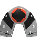 Детайл на регулируемия механизъм на стълба Little Giant Leveler с червени и черни акценти.