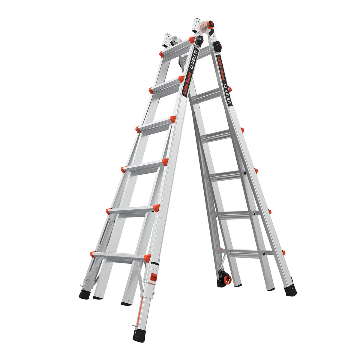 Телескопична алуминиева стълба Little Giant Leveler M26 с 4x6 стъпала и регулируеми крака за безопасност