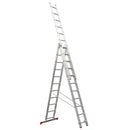 Алуминиева трираменна стълба STS, проектирана за професионална и домашна употреба, с различни конфигурации за височини.