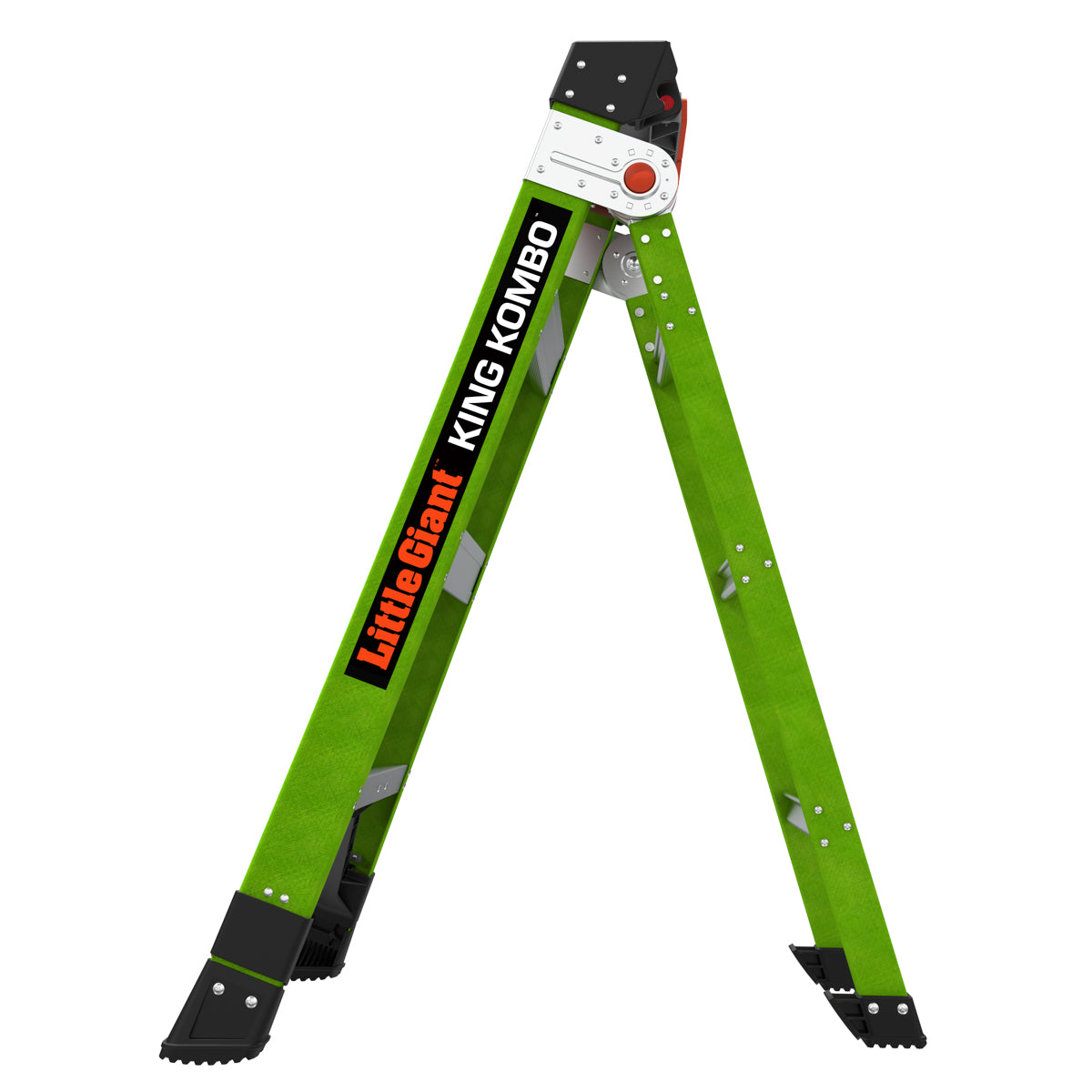 Двураменна стълба от фибростъкло 4+2 стъпала KING KOMBO Industrial със звукова система Ground Cue