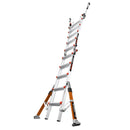 Телескопична алуминиева стълба 4x5 M22 Conquest 2.0 PRO с обезопасителни релси, идеална за всички терени.