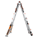 Телескопична алуминиева стълба 4x6 M26 Conquest 2.0 PRO с обезопасителни релси за всички терени.