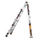 Телескопична алуминиева стълба 4x5 M22 Conquest 2.0 PRO с обезопасителни релси за всякакви терени.