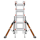 Телескопична алуминиева стълба 4x5 M22 Conquest 2.0 PRO с обезопасителни релси отстрани.