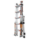 Телескопична алуминиева стълба Conquest 4x5 стъпала с обезопасителни релси, проектирана за всякакви терени.