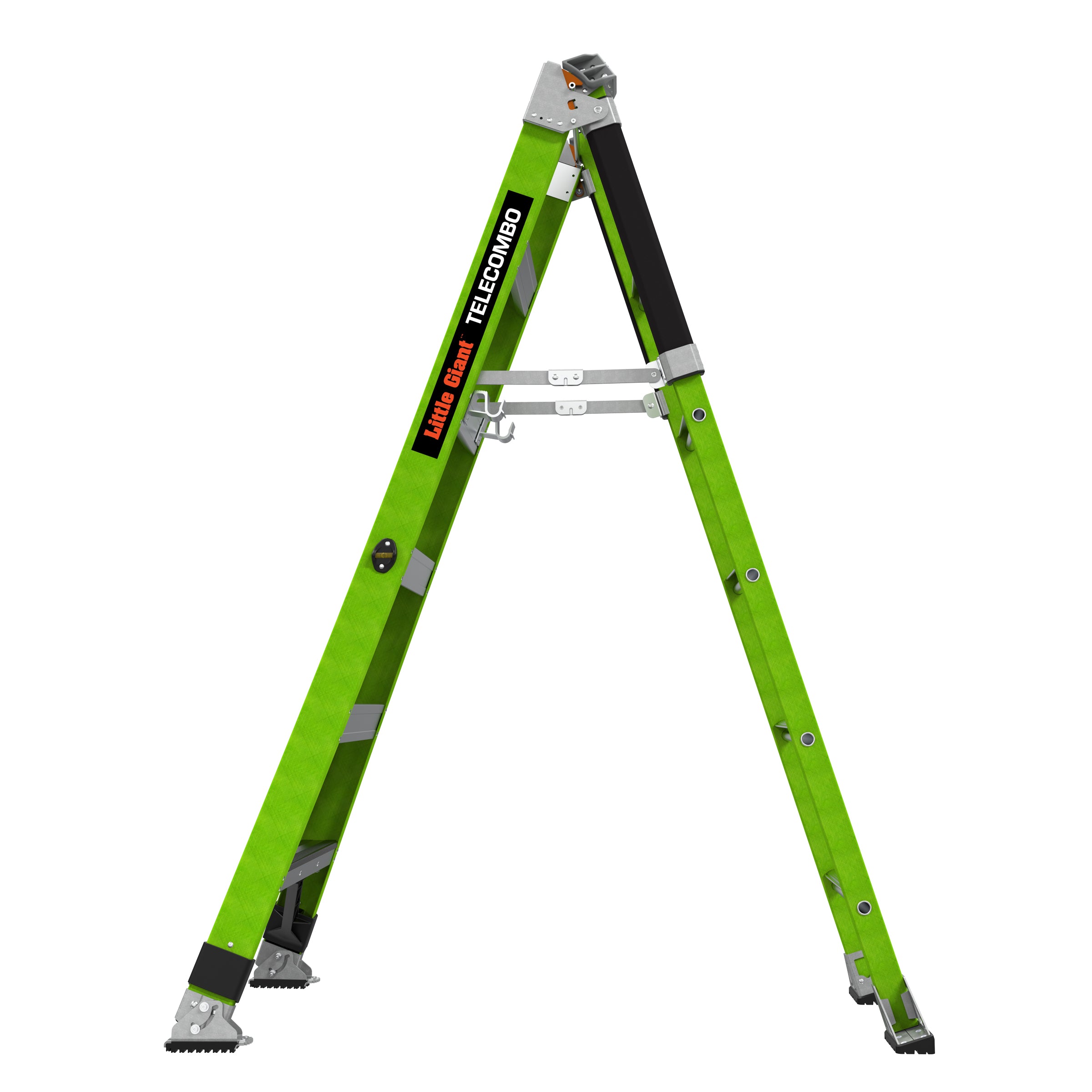 Двураменна стълба от фибростъкло 5+4 стъпала Little Giant TELECOMBO с GROUND CUE, V-bar и двупозиционни пети