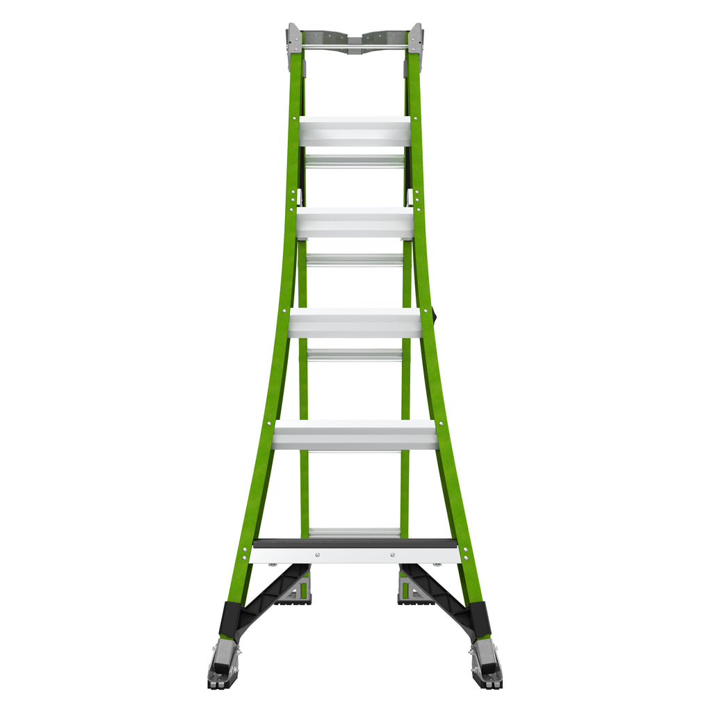 Двураменна стълба от фибростъкло 5+4 стъпала Little Giant TELECOMBO с GROUND CUE, V-bar и двупозиционни пети