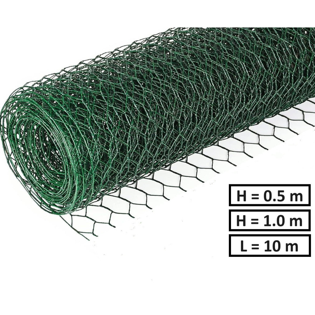Хексагонална мрежа HOBBY FENCE с PVC покритие, 20 x 20 мм, Ø 1.0 мм, зелен цвят