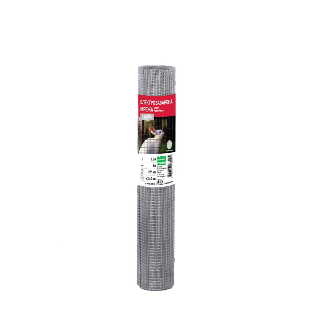 Електрозаварена мрежа HOBBY FENCE, 6.3 x 6.3 мм., ø 0.55 мм., поцинкована - Nika.bg