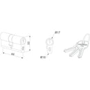 Симетричен секретен патрон 3012 Europrofile Locinox с индивидуално заключване