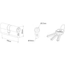 Симетричен секретен патрон 3012 Europrofile Locinox с индивидуално заключване