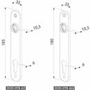 Комплект предпазни планки 3020-HYB Locinox за брави за вграждане