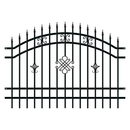 Оградна система GRETA от стомана с уникални декоративни елементи в черен цвят.