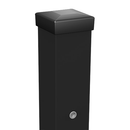 Детайл на черен стълб за монтаж на оградна врата SZAFIR с квадратен връх.